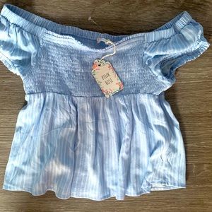 NWT off the shoulder PINK ROSE brand blouse